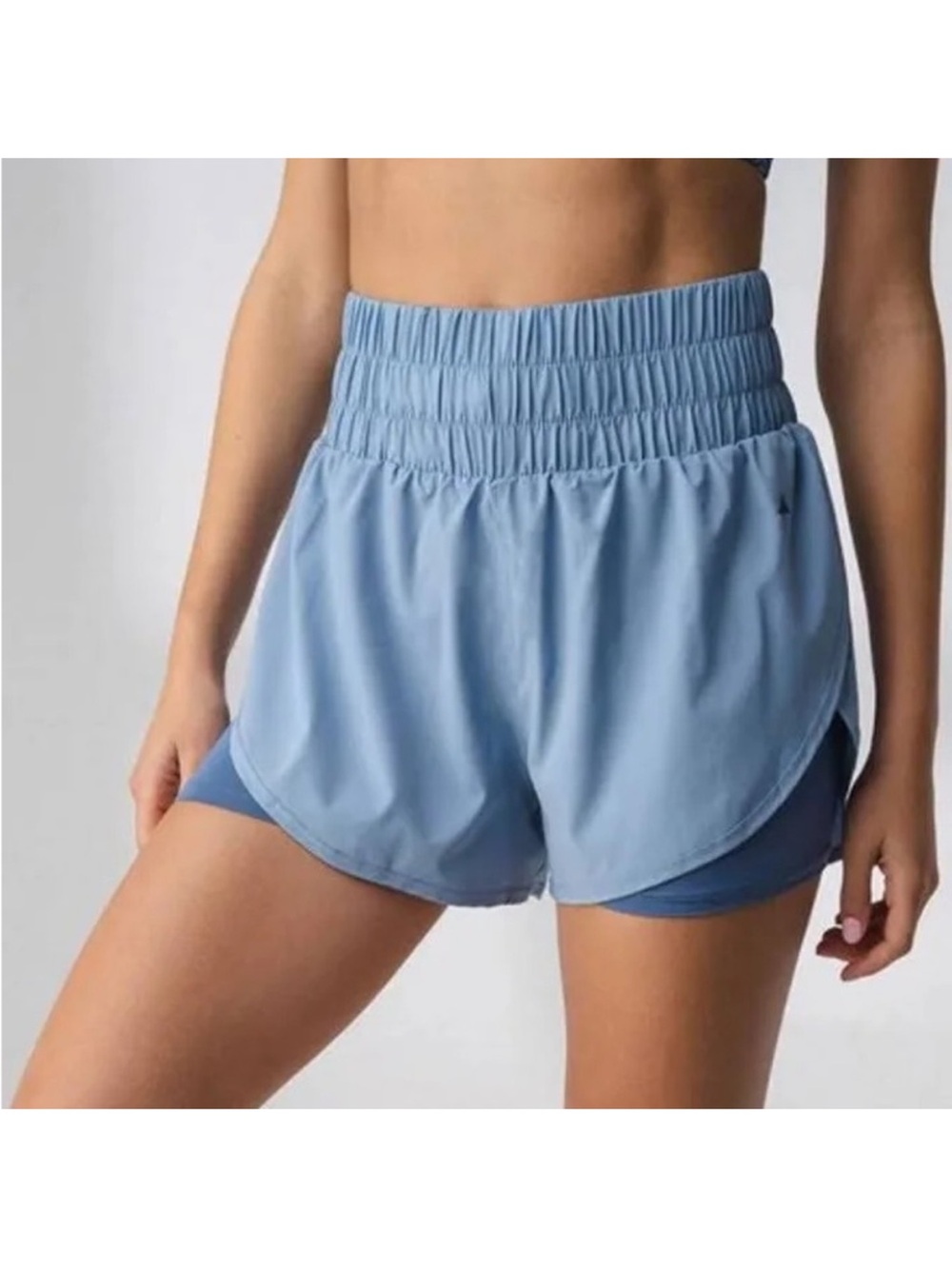 Balance Athletica/Vitality dew blue running shorts